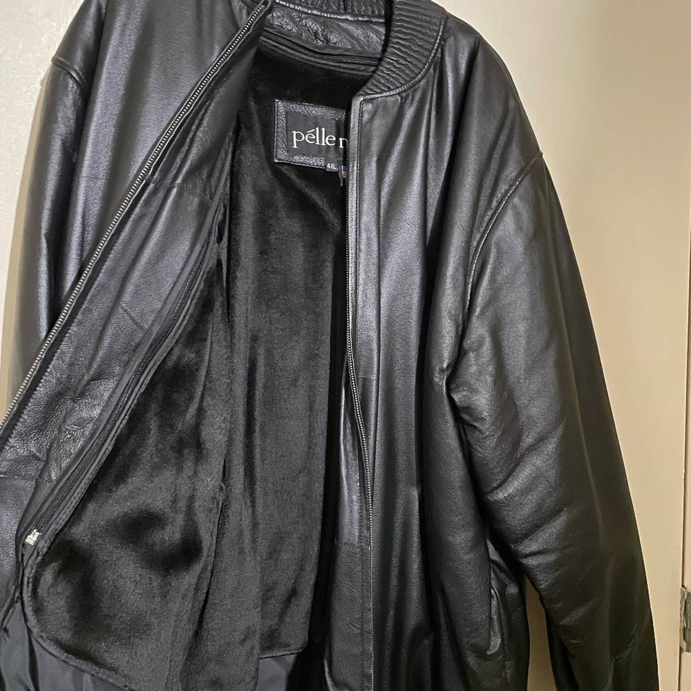 Black Leather Jacket 4 XL